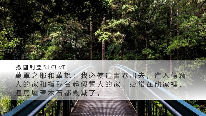 撒 迦 利 亞 5:4 CUVT Bible Verse Image