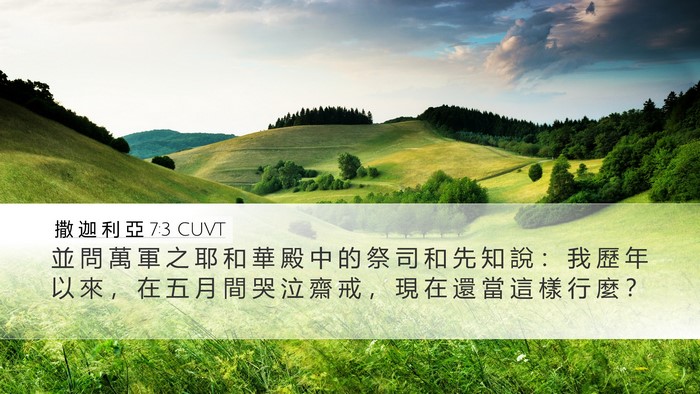 撒 迦 利 亞 7:3 CUVT Bible Verse Image