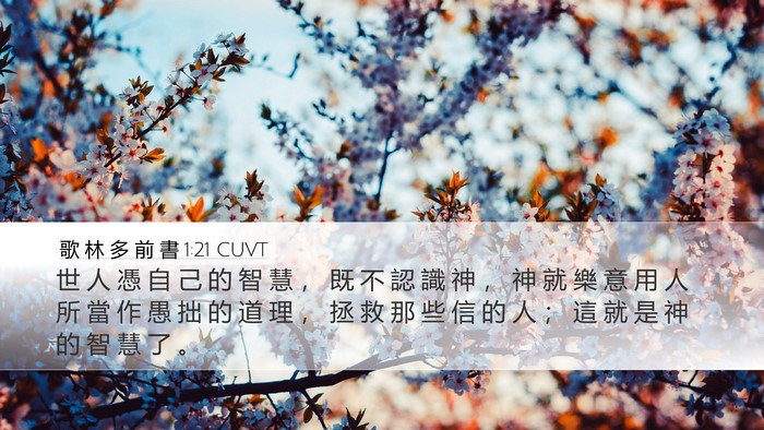 歌 林 多 前 書 1:21 CUVT Bible Verse Image