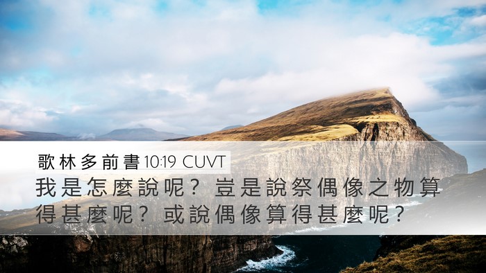 歌 林 多 前 書 10:19 CUVT Bible Verse Image