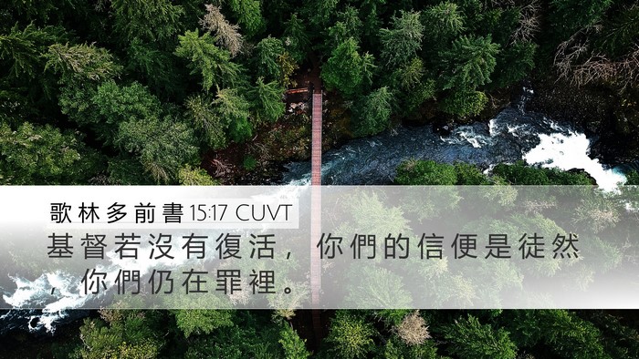 歌 林 多 前 書 15:17 CUVT Desktop Wallpaper - 基 督 若 沒 有 復 活 ， 你 們 的 信 - Desktop Bible Verse Wallpaper