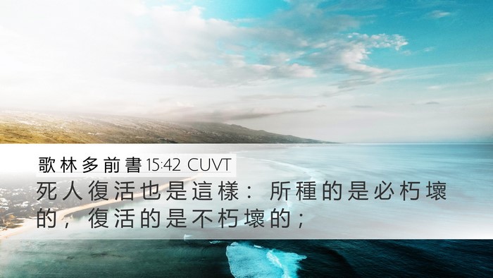 歌 林 多 前 書 15:42 CUVT Bible Verse Image