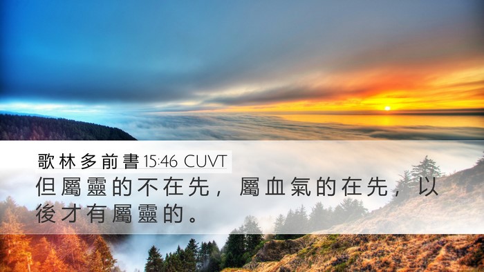 歌 林 多 前 書 15:46 CUVT Desktop Wallpaper - 但 屬 靈 的 不 在 先 ， 屬 血 氣 的 - Desktop Bible Verse Wallpaper