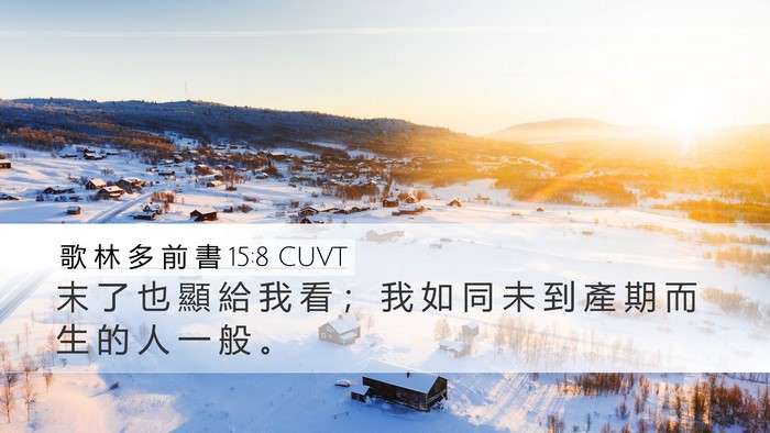歌 林 多 前 書 15:8 CUVT Bible Verse Image