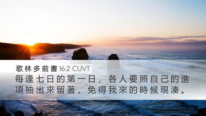 歌 林 多 前 書 16:2 CUVT Bible Verse Image