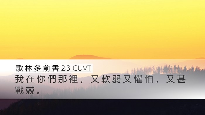 歌 林 多 前 書 2:3 CUVT Bible Verse Image