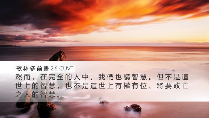 歌 林 多 前 書 2:6 CUVT Bible Verse Image