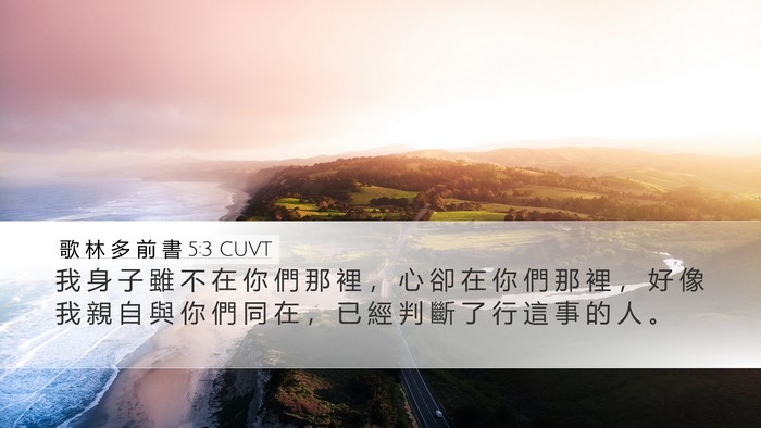 歌 林 多 前 書 5:3 CUVT Bible Verse Image