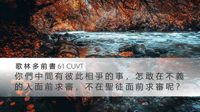 歌 林 多 前 書 6:1 CUVT Bible Verse Image