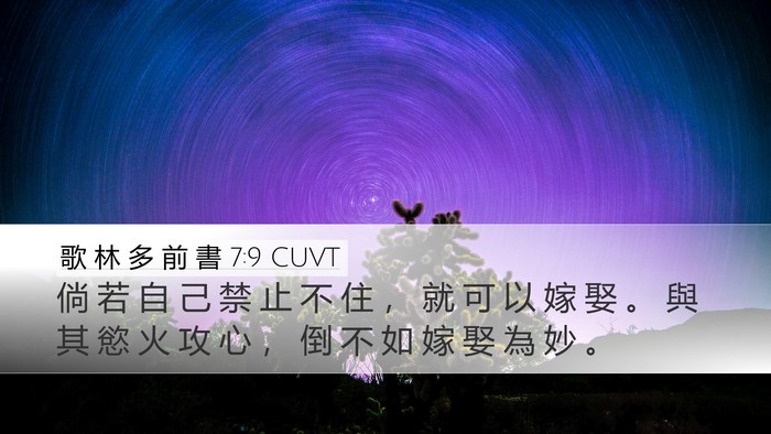 歌 林 多 前 書 7:9 CUVT Bible Verse Image
