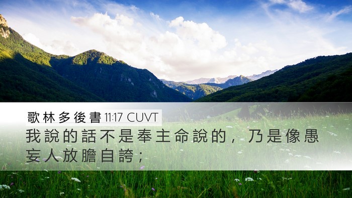 歌 林 多 後 書 11:17 CUVT Bible Verse Image