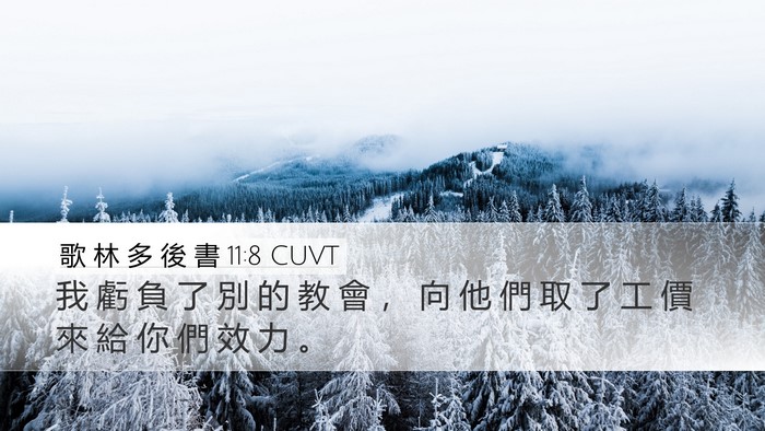 歌 林 多 後 書 11:8 CUVT Desktop Wallpaper - 我 虧 負 了 別 的 教 會 ， 向 他 們 - Desktop Bible Verse Wallpaper