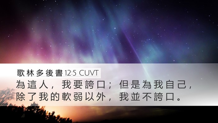 歌 林 多 後 書 12:5 CUVT Desktop Wallpaper - 為 這 人 ， 我 要 誇 口 ； 但 是 為 - Desktop Bible Verse Wallpaper