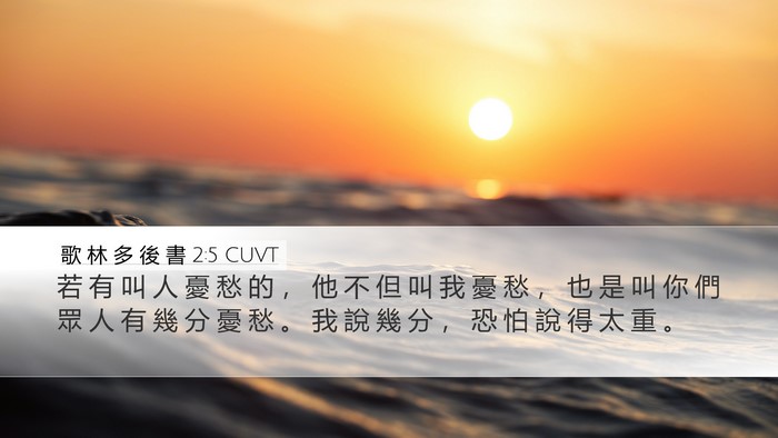 歌 林 多 後 書 2:5 CUVT Desktop Wallpaper - 若 有 叫 人 憂 愁 的 ， 他 不 但 叫 - Desktop Bible Verse Wallpaper
