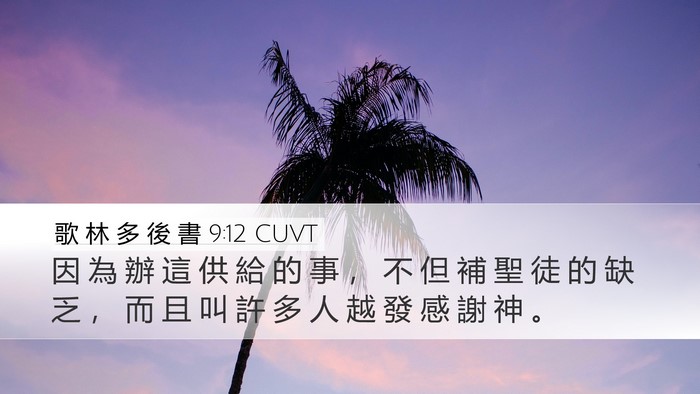歌 林 多 後 書 9:12 CUVT Bible Verse Image