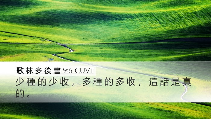 歌 林 多 後 書 9:6 CUVT Bible Verse Image