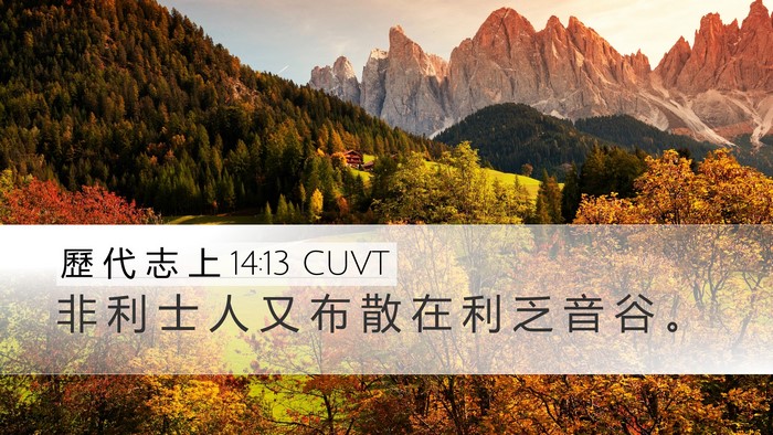 歷 代 志 上 14:13 CUVT Bible Verse Image
