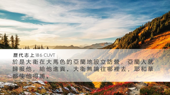歷 代 志 上 18:6 CUVT Bible Verse Image