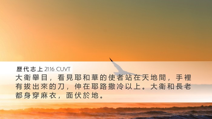 歷 代 志 上 21:16 CUVT Bible Verse Image