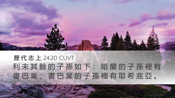 歷 代 志 上 24:20 CUVT Bible Verse Image