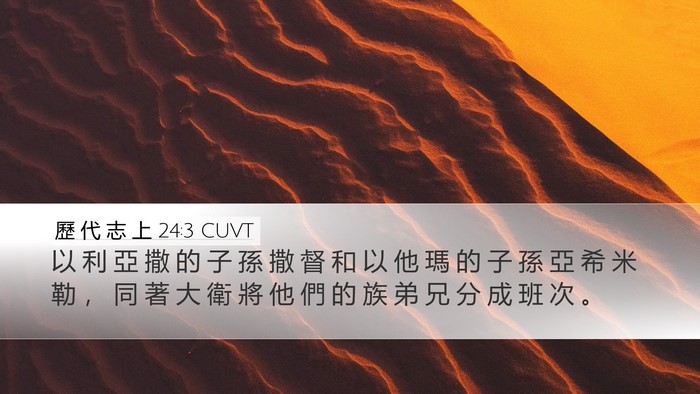 歷 代 志 上 24:3 CUVT Bible Verse Image