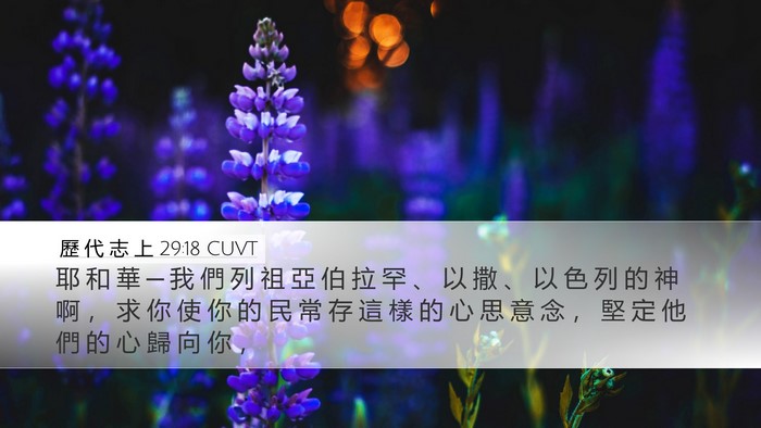 歷 代 志 上 29:18 CUVT Bible Verse Image