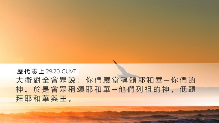 歷 代 志 上 29:20 CUVT Bible Verse Image