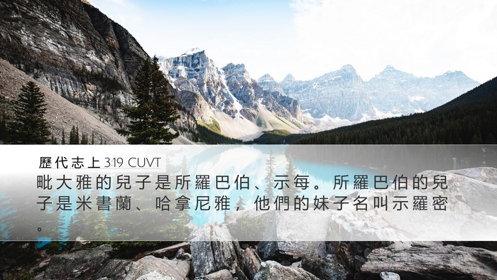 歷 代 志 上 3:19 CUVT Bible Verse Image