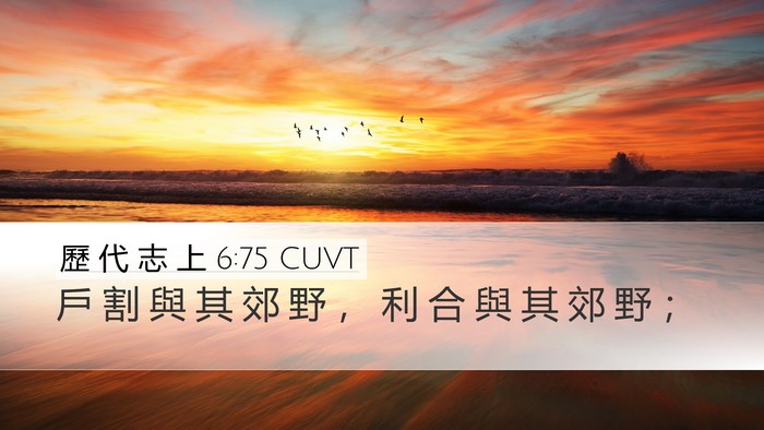 歷 代 志 上 6:75 CUVT Desktop Wallpaper - 戶 割 與 其 郊 野 ， 利 合 與 其 郊 - Desktop Bible Verse Wallpaper