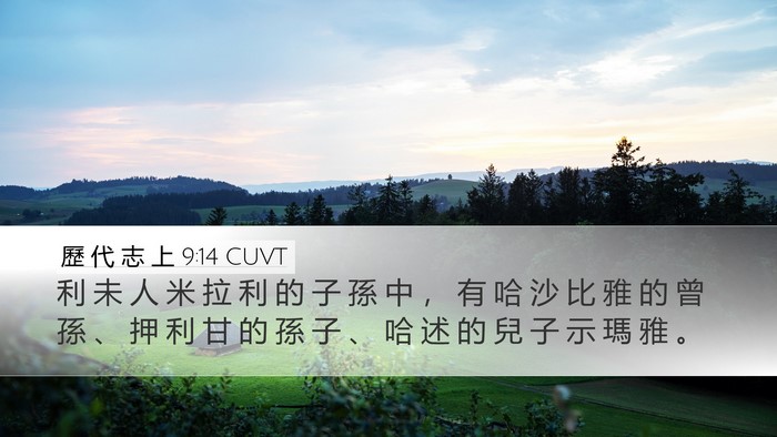 歷 代 志 上 9:14 CUVT Bible Verse Image