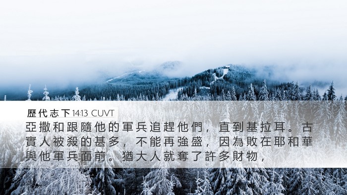 歷 代 志 下 14:13 CUVT Bible Verse Image