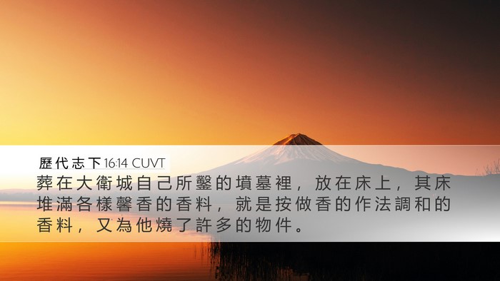 歷 代 志 下 16:14 CUVT Bible Verse Image