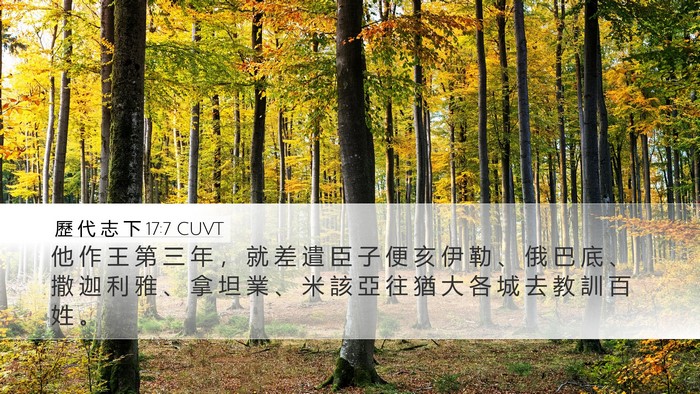 歷 代 志 下 17:7 CUVT Bible Verse Image
