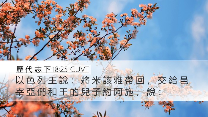 歷 代 志 下 18:25 CUVT Bible Verse Image