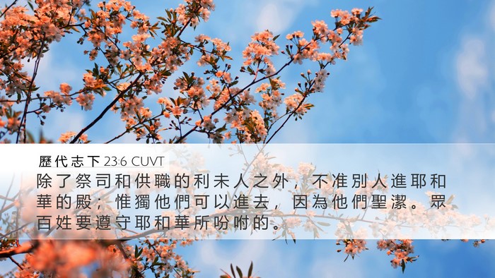 歷 代 志 下 23:6 CUVT Bible Verse Image
