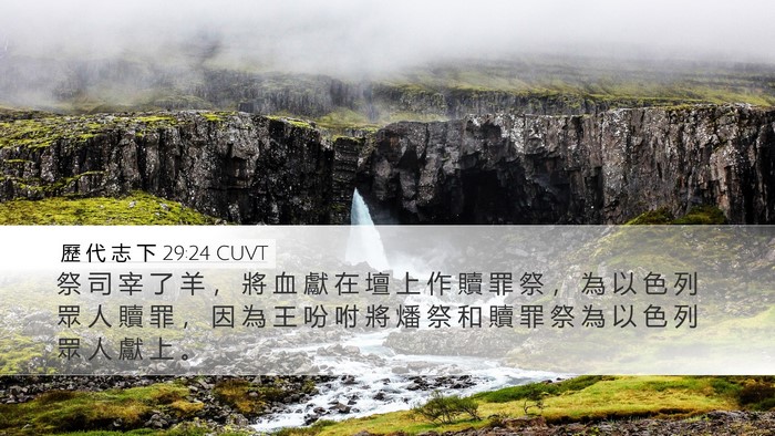 歷 代 志 下 29:24 CUVT Bible Verse Image