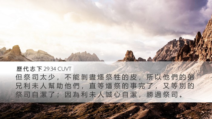 歷 代 志 下 29:34 CUVT Bible Verse Image