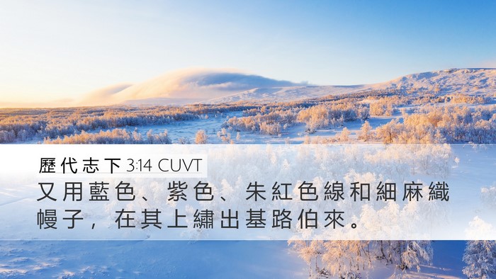 歷 代 志 下 3:14 CUVT Bible Verse Image