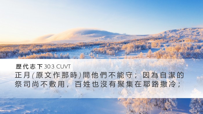 歷 代 志 下 30:3 CUVT Desktop Wallpaper - 正 月 ( 原 文 作 那 時 ) 間 他 們 不 - Desktop Bible Verse Wallpaper