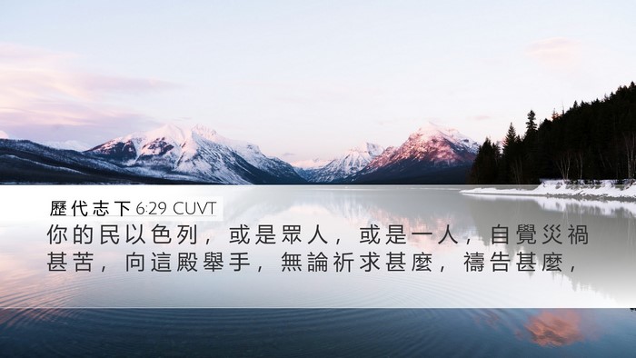 歷 代 志 下 6:29 CUVT Desktop Wallpaper - 你 的 民 以 色 列 ， 或 是 眾 人 ， - Desktop Bible Verse Wallpaper
