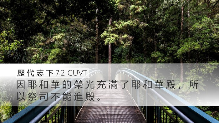 歷 代 志 下 7:2 CUVT Desktop Wallpaper - 因 耶 和 華 的 榮 光 充 滿 了 耶 和 - Desktop Bible Verse Wallpaper