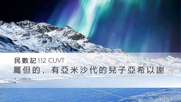 民 數 記 1:12 CUVT Desktop Wallpaper - 屬 但 的 ， 有 亞 米 沙 代 的 兒 子 - Desktop Bible Verse Wallpaper