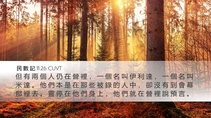 民 數 記 11:26 CUVT Desktop Wallpaper - 但 有 兩 個 人 仍 在 營 裡 ， 一 個 - Desktop Bible Verse Wallpaper