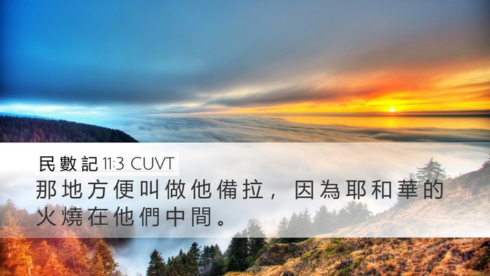 民 數 記 11:3 CUVT Desktop Wallpaper - 那 地 方 便 叫 做 他 備 拉 ， 因 為 - Desktop Bible Verse Wallpaper