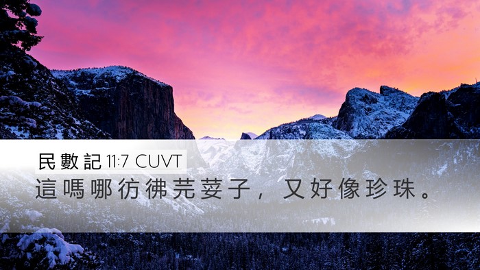 民 數 記 11:7 CUVT Bible Verse Image