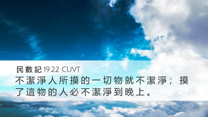 民 數 記 19:22 CUVT Desktop Wallpaper - 不 潔 淨 人 所 摸 的 一 切 物 就 不 - Desktop Bible Verse Wallpaper
