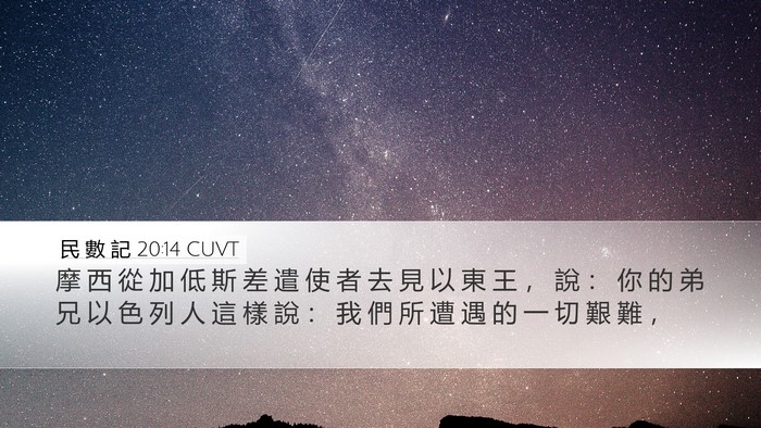 民 數 記 20:14 CUVT Bible Verse Image