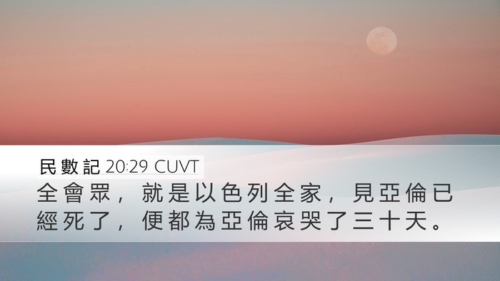 民 數 記 20:29 CUVT Bible Verse Image