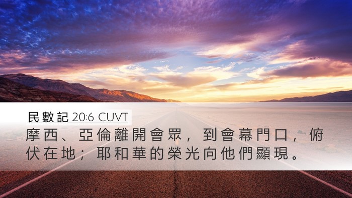 民 數 記 20:6 CUVT Bible Verse Image