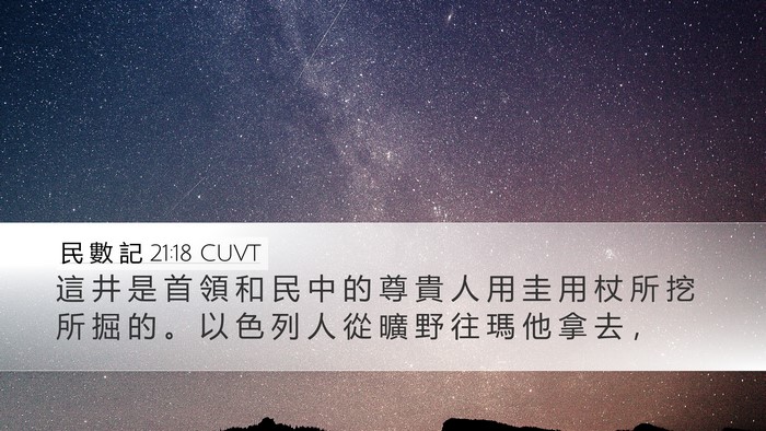 民 數 記 21:18 CUVT Desktop Wallpaper - 這 井 是 首 領 和 民 中 的 尊 貴 人 - Desktop Bible Verse Wallpaper